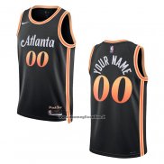 Maglia Atlanta Hawks Personalizzate Citta 2022-23 Nero