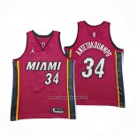 Maglia Bambino Miami Heat Giannis Antetokounmpo No 34 Statement 2025-26 Rosso