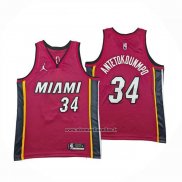 Maglia Bambino Miami Heat Giannis Antetokounmpo No 34 Statement 2025-26 Rosso