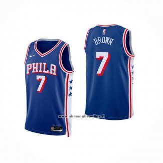 Maglia Bambino Philadelphia 76ers Jaylen Brown No 7 Icon 2025-26 Blu