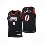 Maglia Bambino Philadelphia 76ers Tyrese Maxey No 0 Classia 2025-26 Nero