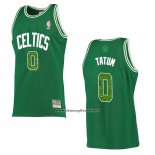 Maglia Boston Celtics Jayson Tatum #0 Snakeskin Hardwood Classics 2021 Verde