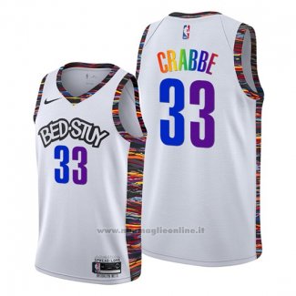 Maglia Brooklyn Nets Allen Crabbe NO 33 Citta LGBTQ Pride Night 2020 Bianco