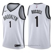 Maglia Brooklyn Nets D'angelo Russell NO 1 Association 2017-18 Bianco
