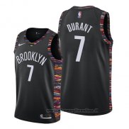 Maglia Brooklyn Nets Kevin Durant NO 7 Citta 2019-20 Nero