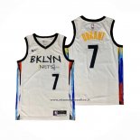 Maglia Brooklyn Nets Kevin Durant #7 Citta 2020-21 Bianco
