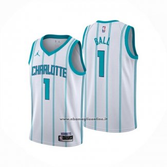 Maglia Charlotte Hornets Lamelo Ball No 1 Association 2024-25 Bianco