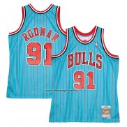 Maglia Chicago Bulls Dennis Rodman #91 Mitchell & Ness 1995-96 Blu