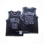 Maglia Chicago Bulls Dennis Rodman No 91 Mitchell & Ness 1996-97 Nero1