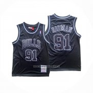 Maglia Chicago Bulls Dennis Rodman No 91 Mitchell & Ness 1996-97 Nero1