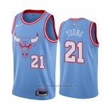 Maglia Chicago Bulls Thaddeus Young NO 21 Citta Blu