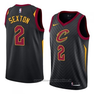 Maglia Cleveland Cavaliers Collin Sexton NO 2 Statement 2018 Nero