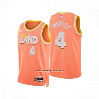 Maglia Cleveland Cavaliers Evan Mobley No 4 Citta 2025-26 Arancione