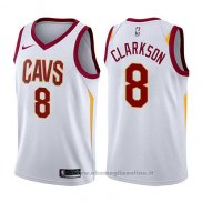 Maglia Cleveland Cavaliers Jordan Clarkson NO 8 Association 2017-18 Bianco