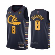 Maglia Cleveland Cavaliers Jordan Clarkson NO 8 Citta Blu