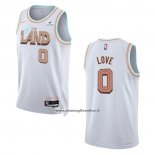 Maglia Cleveland Cavaliers Kevin Love #0 Citta 2022-23 Bianco