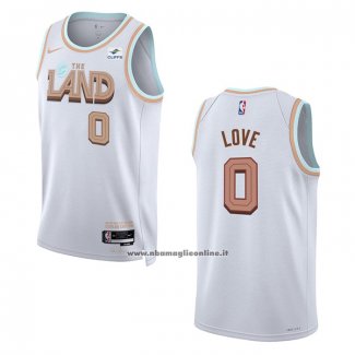 Maglia Cleveland Cavaliers Kevin Love #0 Citta 2022-23 Bianco