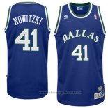 Maglia Dallas Mavericks Dirk Nowitzki NO 41 Throwback Blu