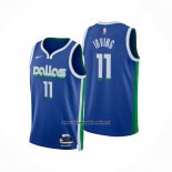 Maglia Dallas Mavericks Kyrie Irving #11 Citta 2022-23 Blu