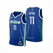 Maglia Dallas Mavericks Kyrie Irving #11 Citta 2022-23 Blu