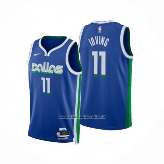 Maglia Dallas Mavericks Kyrie Irving #11 Citta 2022-23 Blu