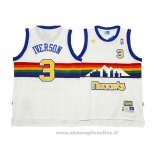 Maglia Denver Nuggets Allen Iverson NO 3 Throwback Bianco