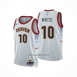 Maglia Denver Nuggets Jack White #10 Citta 2022-23 Bianco