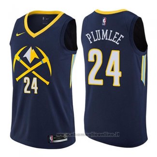 Maglia Denver Nuggets Mason Plumlee Citta NO 24 2017-18 Blu