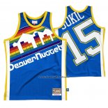 Maglia Denver Nuggets Nikola Jokic #15 Mitchell & Ness Big Face Blu