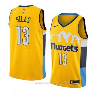 Maglia Denver Nuggets Xavier Silas NO 13 Statement 2018 Giallo