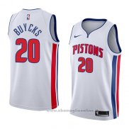 Maglia Detroit Pistons Dwight Buycks NO 20 Association 2018 Bianco