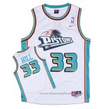 Maglia Detroit Pistons Grant Hill NO 33 Throwback Bianco2