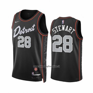 Maglia Detroit Pistons Isaiah Stewart #28 Citta 2023-24 Nero