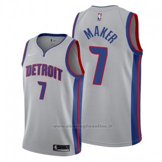 Maglia Detroit Pistons Thon Maker NO 7 Statement Grigio