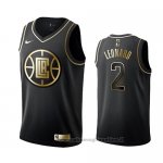 Maglia Golden Edition Los Angeles Clippers Kawhi Leonard NO 2 Nero