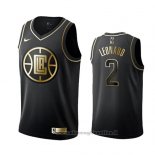 Maglia Golden Edition Los Angeles Clippers Kawhi Leonard NO 2 Nero