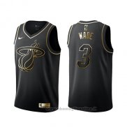 Maglia Golden Edition Miami Heat Dwyane Wade NO 3 Nero