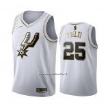 Maglia Golden Edition San Antonio Spurs Jakob Poeltl #25 Bianco