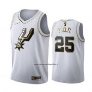 Maglia Golden Edition San Antonio Spurs Jakob Poeltl #25 Bianco