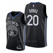 Maglia Golden State Warriors Alec Burks NO 20 Citta 2019-20 Nero