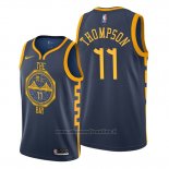 Maglia Golden State Warriors Klay Thompson NO 11 Citta Edition Blu