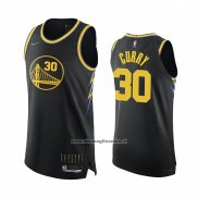 Maglia Golden State Warriors Stephen Curry #30 Citta 2021-22 Autentico Nero