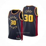 Maglia Golden State Warriors Stephen Curry No 30 Citta 2024-25 Blu