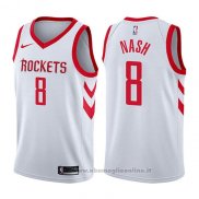 Maglia Houston Rockets Le'bryan Nash NO 8 Association 2017-18 Bianco