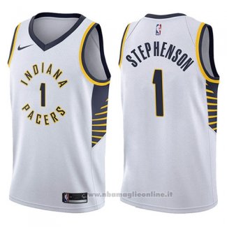 Maglia Indiana Pacers Lance Stephenson NO 1 Association 2017-18 Bianco