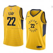 Maglia Indiana Pacers Tj Leaf NO 22 Statement 2018 Giallo