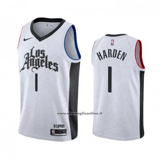 Maglia Los Angeles Clippers James Harden #1 Citta 2019-20 Bianco