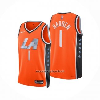 Maglia Los Angeles Clippers James Harden No 1 Citta 2025-26 Arancione