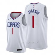 Maglia Los Angeles Clippers Reggie Jackson NO 1 Association 2019-20 Bianco