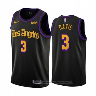 Maglia Los Angeles Lakers Anthony Davis NO 3 Citta 2019-20 Nero